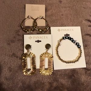 earrings and bracelet